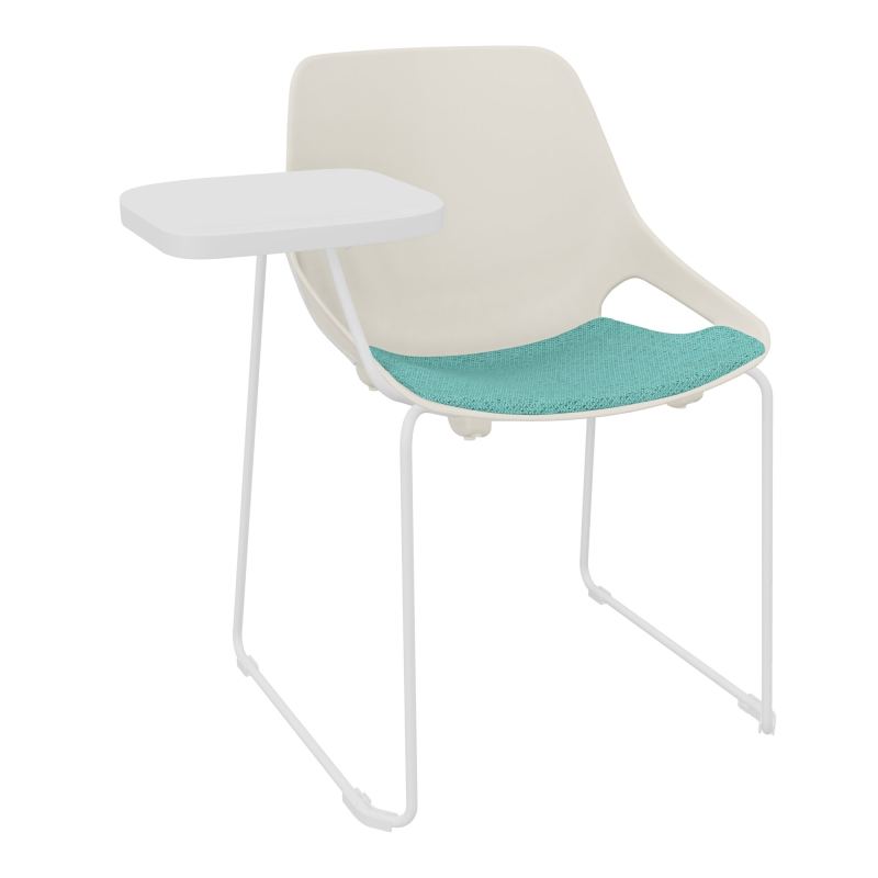 CHAISE ROSALIE PIÉT. TRAINEAU + PLACET PS - PIED SQ- ASSISE BG - ACC. ET TAB. ECRITOIRE