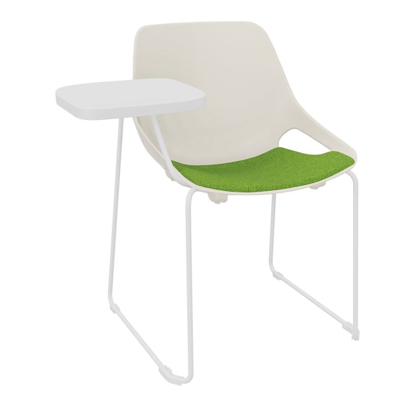 CHAISE ROSALIE PIÉT. TRAINEAU + PLACET PS - PIED SQ- ASSISE BK - ACC. ET TAB. ECRITOIRE