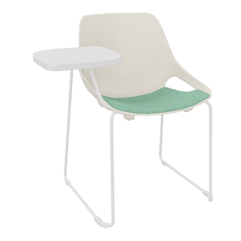 CHAISE ROSALIE PIÉT. TRAINEAU + PLACET PS - PIED SQ- ASSISE DF - ACC. ET TAB. ECRITOIRE