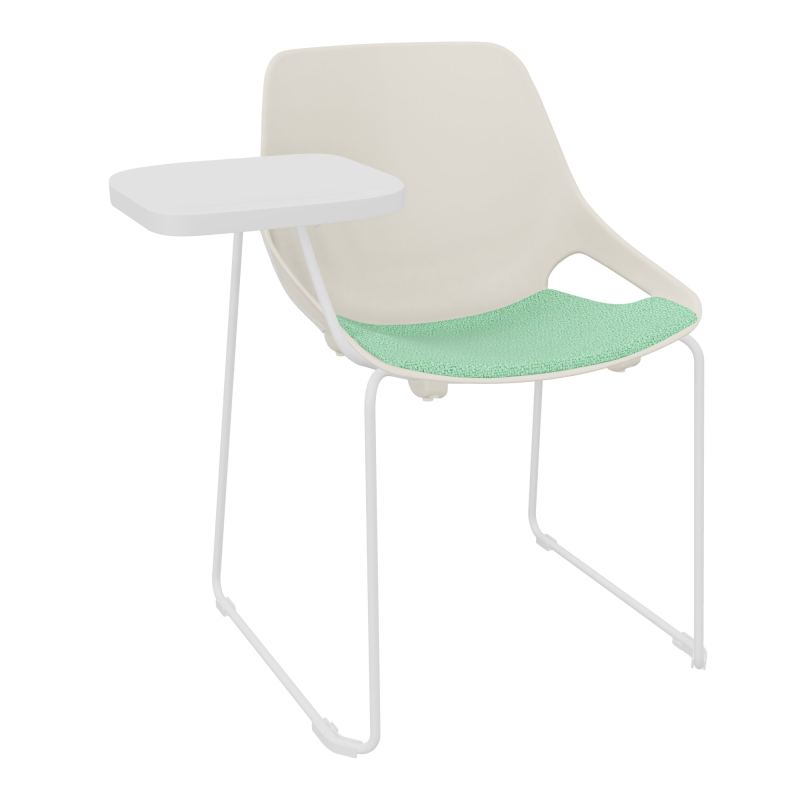 CHAISE ROSALIE PIÉT. TRAINEAU + PLACET PS - PIED SQ- ASSISE E4 - ACC. ET TAB. ECRITOIRE