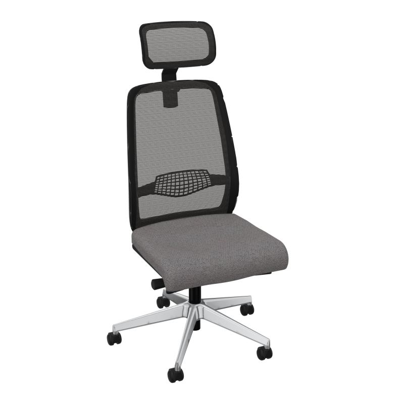 GABIN SIEGE AVEC TETIERE SYNCH. ERGO + TA RESILLE RLT SOL SOUPLE 50 MM  BN SQ IL