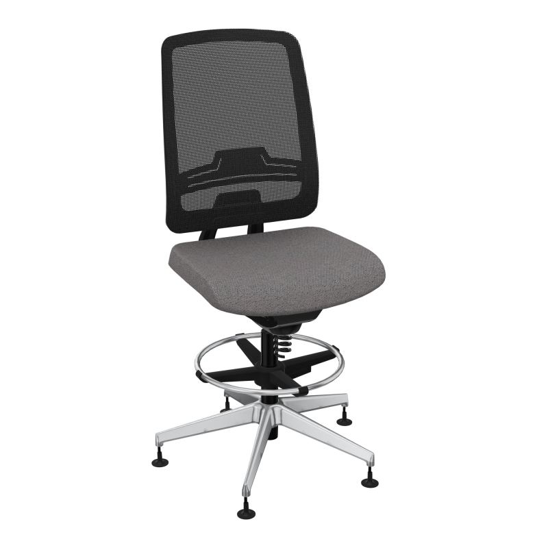 OSCAR 2 SIEGE CONFORT HD RESIL CADRE NOIR ASSISE TISSU-PATINS BN SQ IW