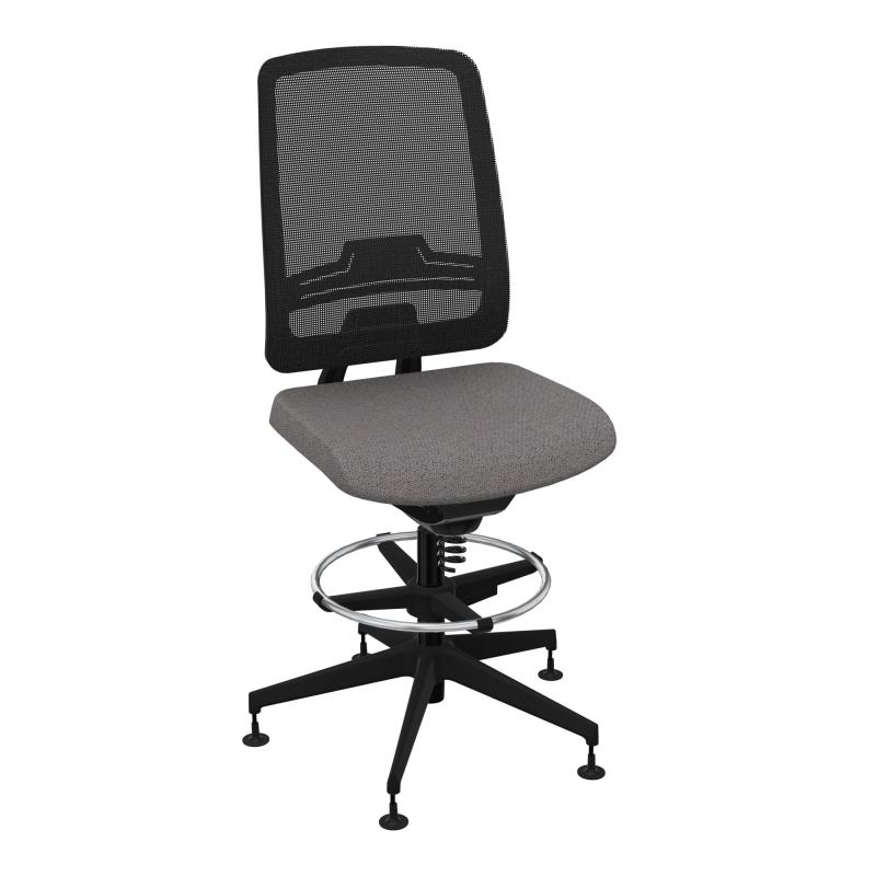 OSCAR 2 SIEGE CONFORT HD RESIL CADRE NOIR ASSISE TISSU-PATINS BN SV IW