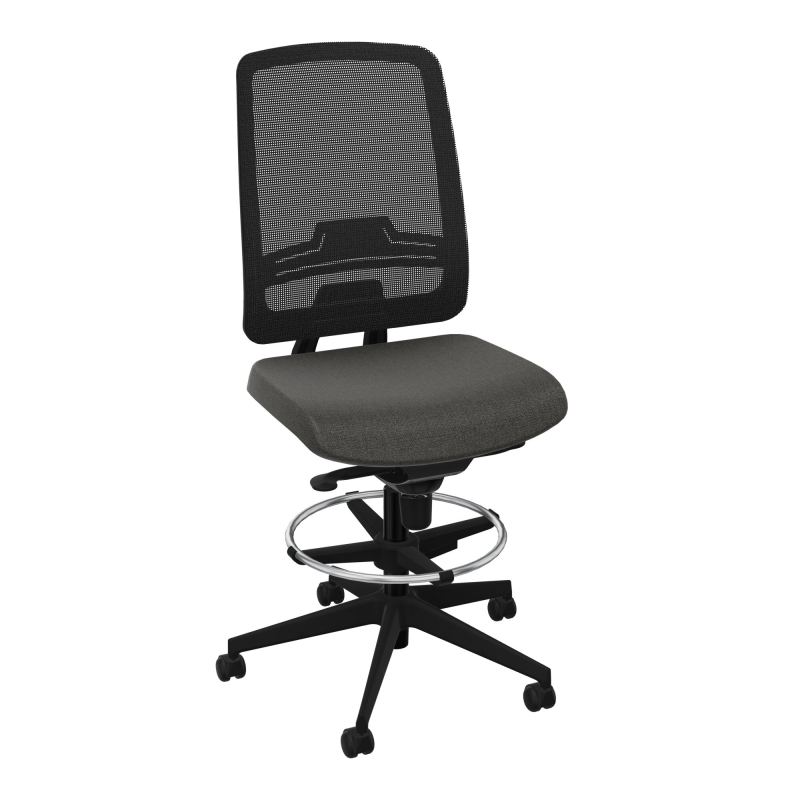 OSCAR 2 SIEGE CONFORT HD RESIL CADRE NOIR ASSISE TISSU-ROUL SOL DUR FREIN EN CHARGE B7 SV