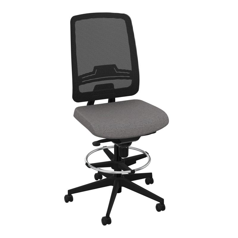 OSCAR 2 SIEGE CONFORT HD RESIL CADRE NOIR ASSISE TISSU-ROUL SOL SOUPLE FREIN EN CHARGE BN
