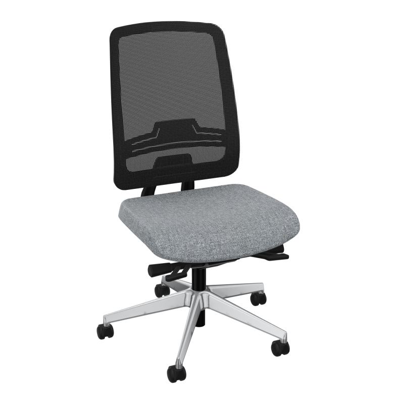 OSCAR 2 SIEGE ERGONOM.HD RESIL CADRE NOIR ASSISE TISSU+RP-ROUL SOL DUR FREIN EN CHARGE B5