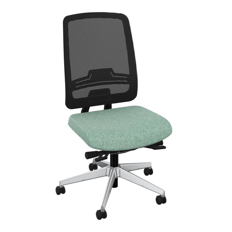 OSCAR 2 SIEGE ERGONOM.HD RESIL CADRE NOIR ASSISE TISSU+RP-ROUL SOL DUR FREIN EN CHARGE E7