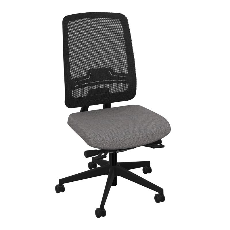 OSCAR 2 SIEGE ERGONOM.HD RESIL CADRE NOIR ASSISE TISSU+RP-ROUL SOL DUR BN SV IW