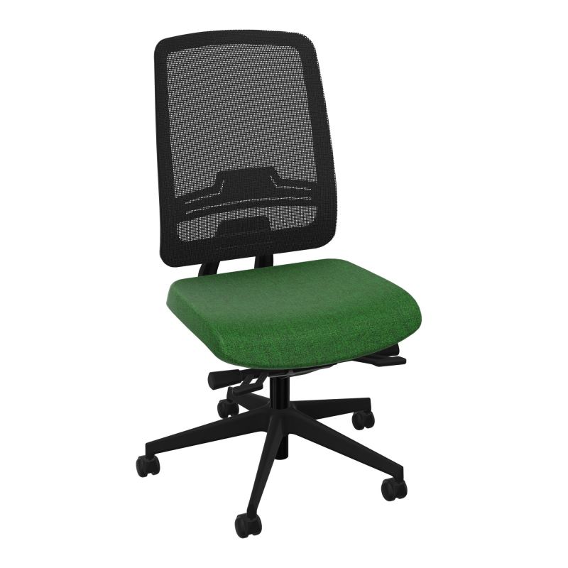 OSCAR 2 SIEGE ERGONOM.HD RESIL CADRE NOIR ASSISE TISSU+RP-ROUL SOL SOUPLE B2 SV IW