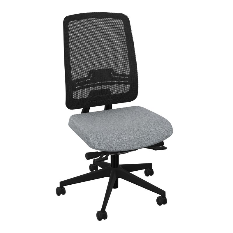 OSCAR 2 SIEGE ERGONOM.HD RESIL CADRE NOIR ASSISE TISSU+RP-ROUL SOL SOUPLE B5 SV IW