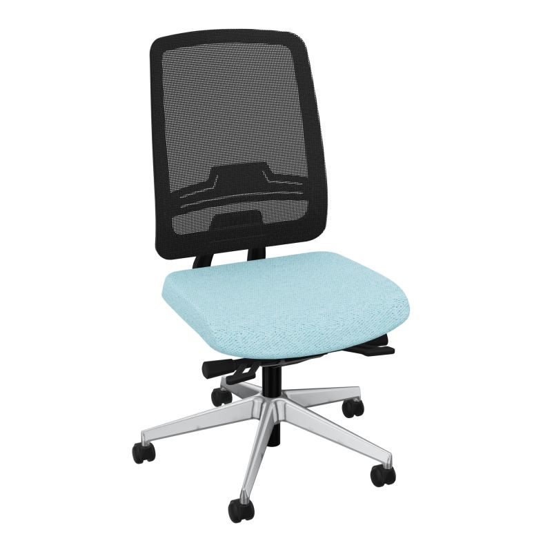 OSCAR 2 SIEGE ERGONOM.HD RESIL CADRE NOIR ASSISE TISSU+RP-ROUL SOL SOUPLE BF SQ IW
