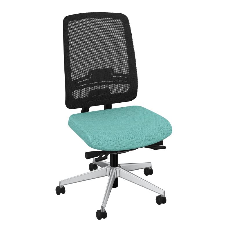 OSCAR 2 SIEGE ERGONOM.HD RESIL CADRE NOIR ASSISE TISSU+RP-ROUL SOL SOUPLE BG SQ IW