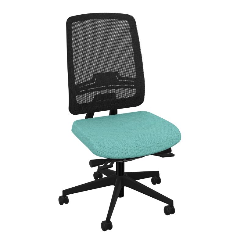 OSCAR 2 SIEGE ERGONOM.HD RESIL CADRE NOIR ASSISE TISSU+RP-ROUL SOL SOUPLE BG SV IW