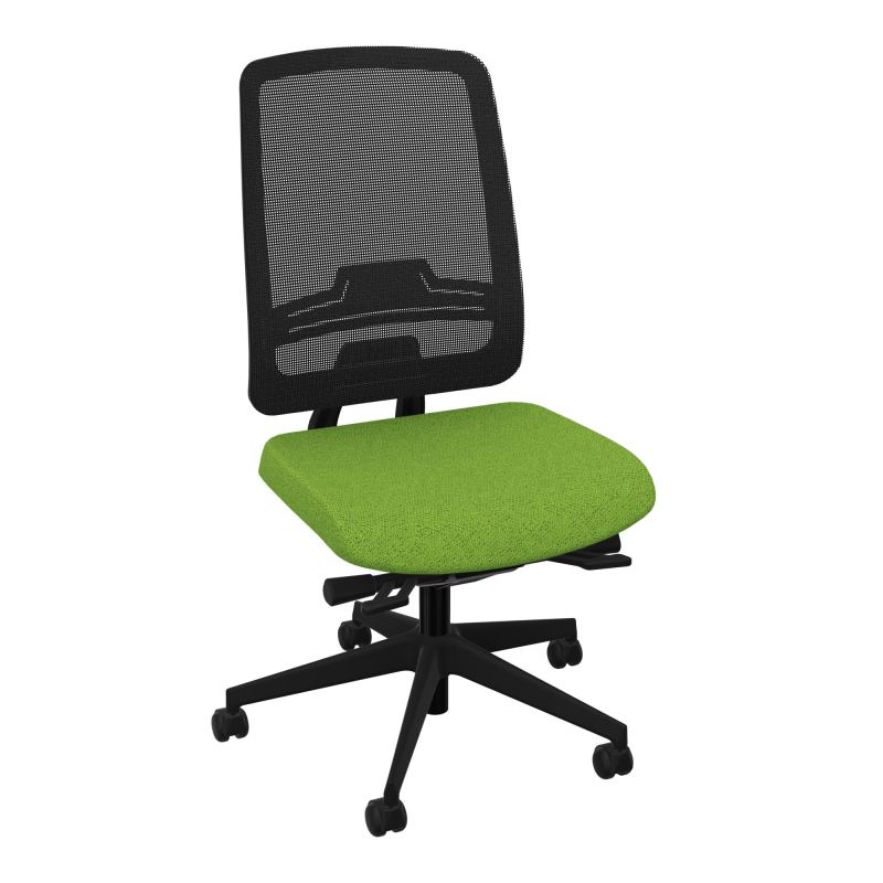 OSCAR 2 SIEGE ERGONOM.HD RESIL CADRE NOIR ASSISE TISSU+RP-ROUL SOL SOUPLE BK SV IW