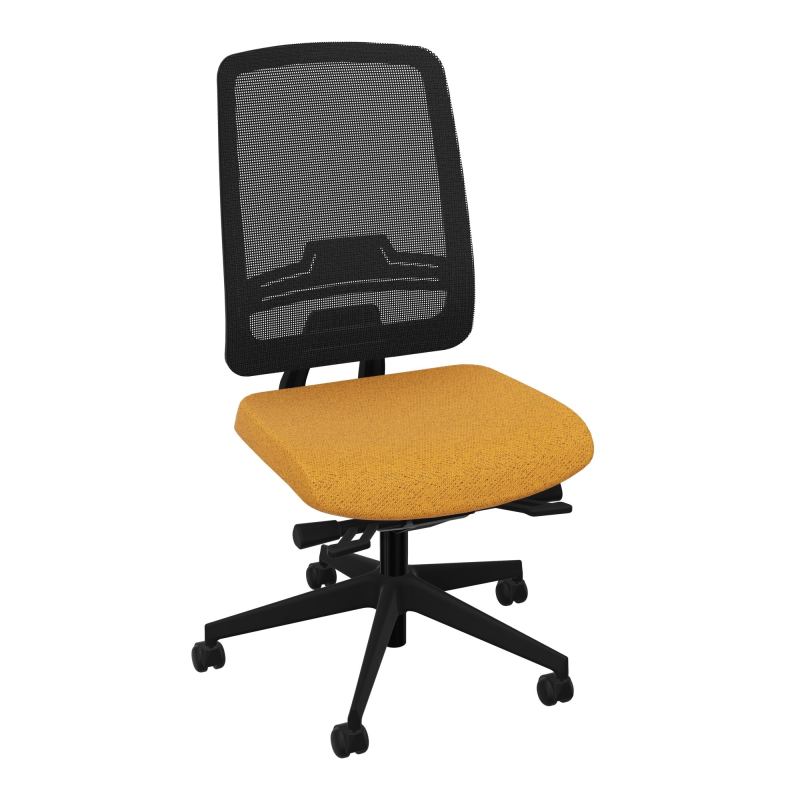 OSCAR 2 SIEGE ERGONOM.HD RESIL CADRE NOIR ASSISE TISSU+RP-ROUL SOL SOUPLE BO SV IW