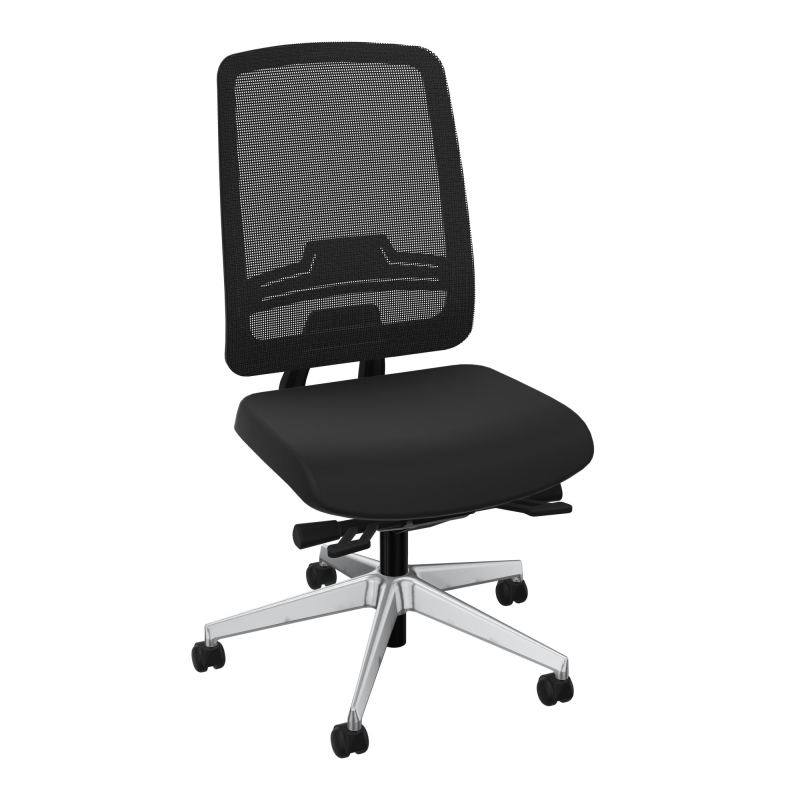 OSCAR 2 SIEGE ERGONOM.HD RESIL CADRE NOIR ASSISE TISSU+RP-ROUL SOL SOUPLE CB SQ IW