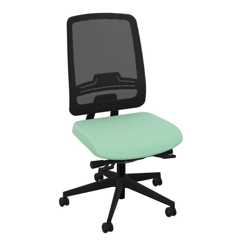 OSCAR 2 SIEGE ERGONOM.HD RESIL CADRE NOIR ASSISE TISSU+RP-ROUL SOL SOUPLE E4 SV IW