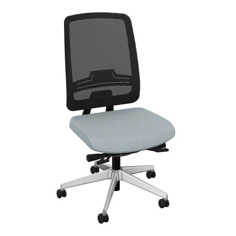 OSCAR 2 SIEGE ERGONOM.HD RESIL CADRE NOIR ASSISE TISSU+RP-ROUL SOL SOUPLE KD SQ IW