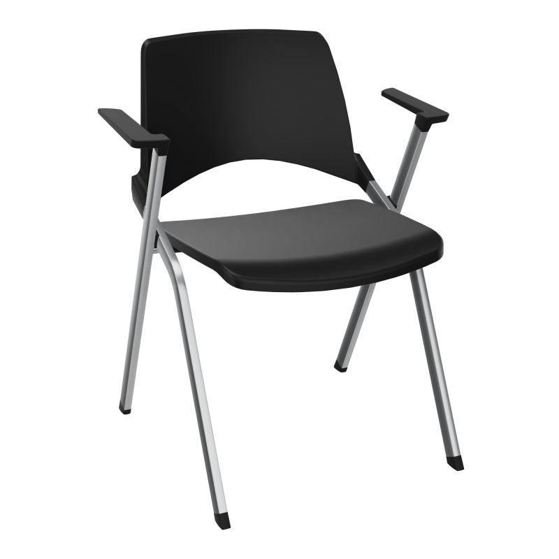 EMI CHAISE 4P FX DOS POLYP /ASS FIXE POLYP AVEC ACCOUDOIRS SANS ACCROCHE PU SQ