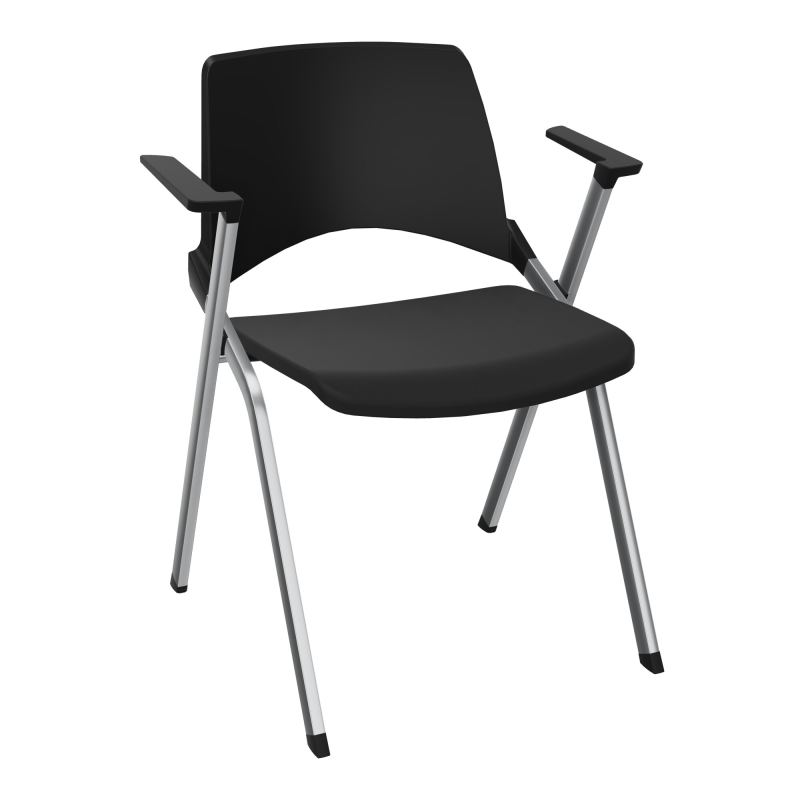 EMI CHAISE 4P FX DOS POLYP /ASS FIXE TISSU AVEC ACCOUDOIRS SANS ACCROCHE PU CB SQ