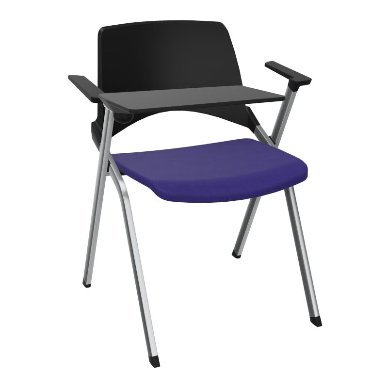 EMI CHAISE 4P FX DOS POLYP /ASS FIXE TISSU AVEC ACCOUDOIRS+TABLETTE A DROITE A3 SQ PU