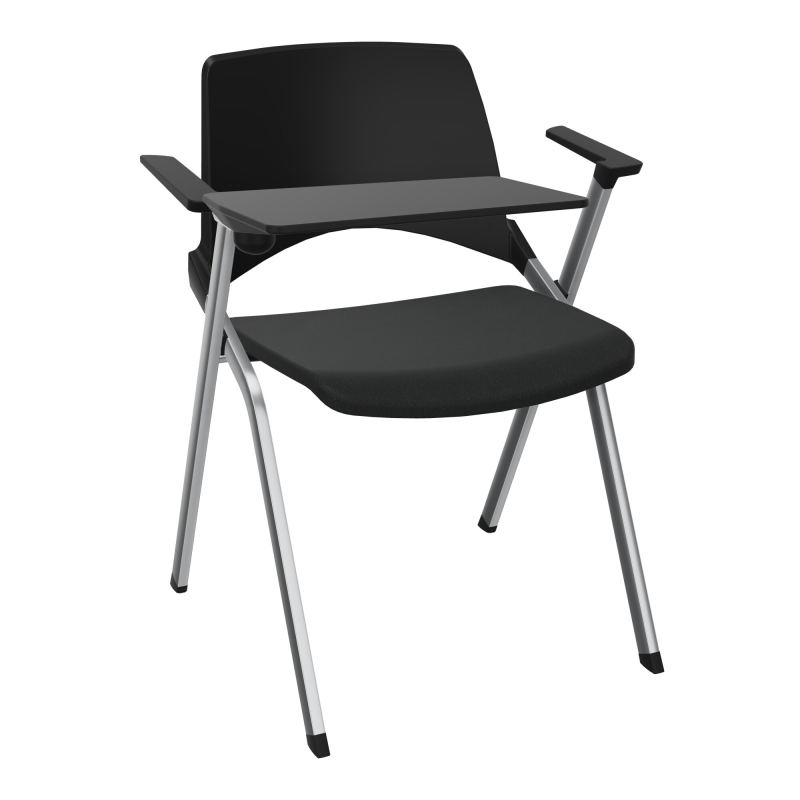 EMI CHAISE 4P FX DOS POLYP /ASS FIXE TISSU AVEC ACCOUDOIRS+TABLETTE A DROITE PU CA SQ