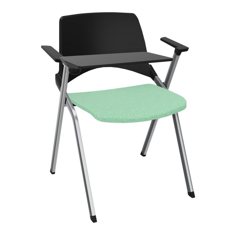EMI CHAISE 4P FX DOS POLYP /ASS FIXE TISSU AVEC ACCOUDOIRS+TABLETTE A DROITE PU E4 SQ