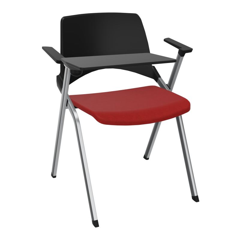 EMI CHAISE 4P FX DOS POLYP /ASS FIXE TISSU AVEC ACCOUDOIRS+TABLETTE A DROITE PU E6 SQ