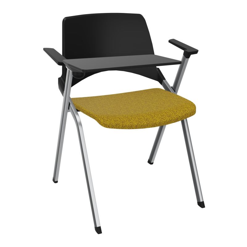 EMI CHAISE 4P FX DOS POLYP /ASS FIXE TISSU AVEC ACCOUDOIRS+TABLETTE A DROITE PU E9 SQ