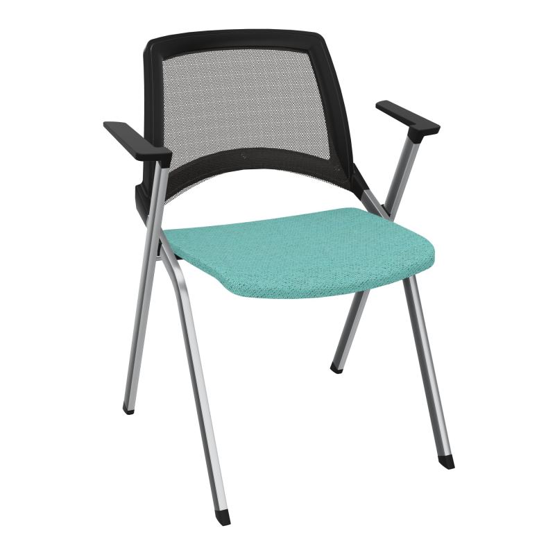 EMI CHAISE 4P FX DOS RESIL /ASS FIXE TISSU AVEC ACCOUDOIRS SANS ACCROCHE UH BG SQ