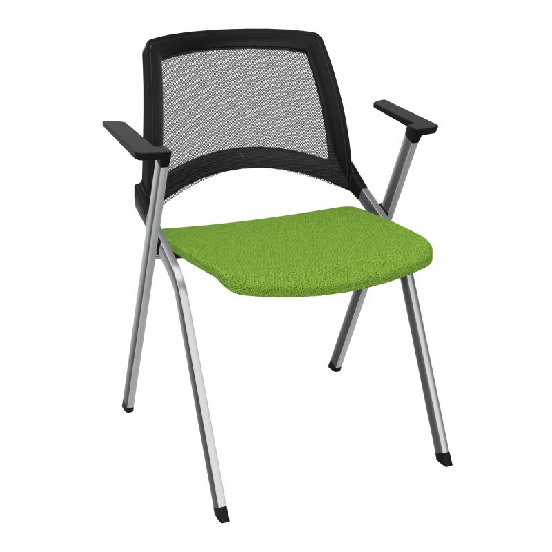 EMI CHAISE 4P FX DOS RESIL /ASS FIXE TISSU AVEC ACCOUDOIRS SANS ACCROCHE UH BK SQ