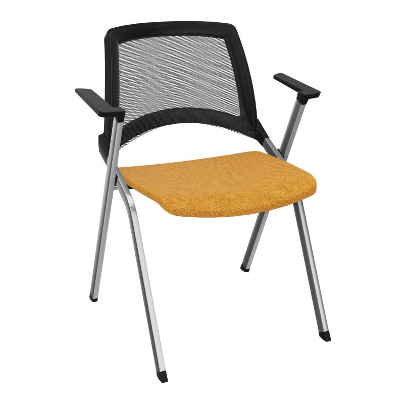 EMI CHAISE 4P FX DOS RESIL /ASS FIXE TISSU AVEC ACCOUDOIRS SANS ACCROCHE UH BO SQ