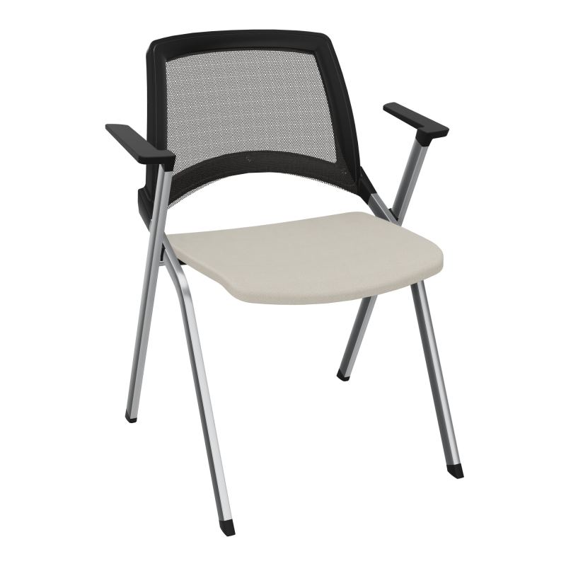 EMI CHAISE 4P FX DOS RESIL /ASS FIXE TISSU AVEC ACCOUDOIRS SANS ACCROCHE UH E5 SQ