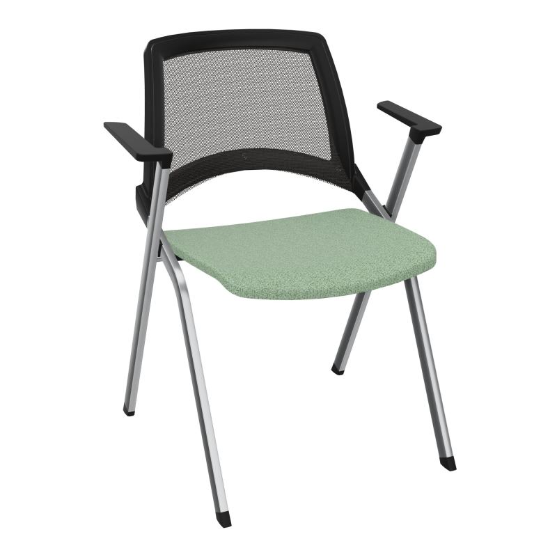EMI CHAISE 4P FX DOS RESIL /ASS FIXE TISSU AVEC ACCOUDOIRS SANS ACCROCHE UH E7 SQ