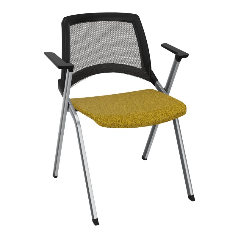 EMI CHAISE 4P FX DOS RESIL /ASS FIXE TISSU AVEC ACCOUDOIRS SANS ACCROCHE UH E9 SQ