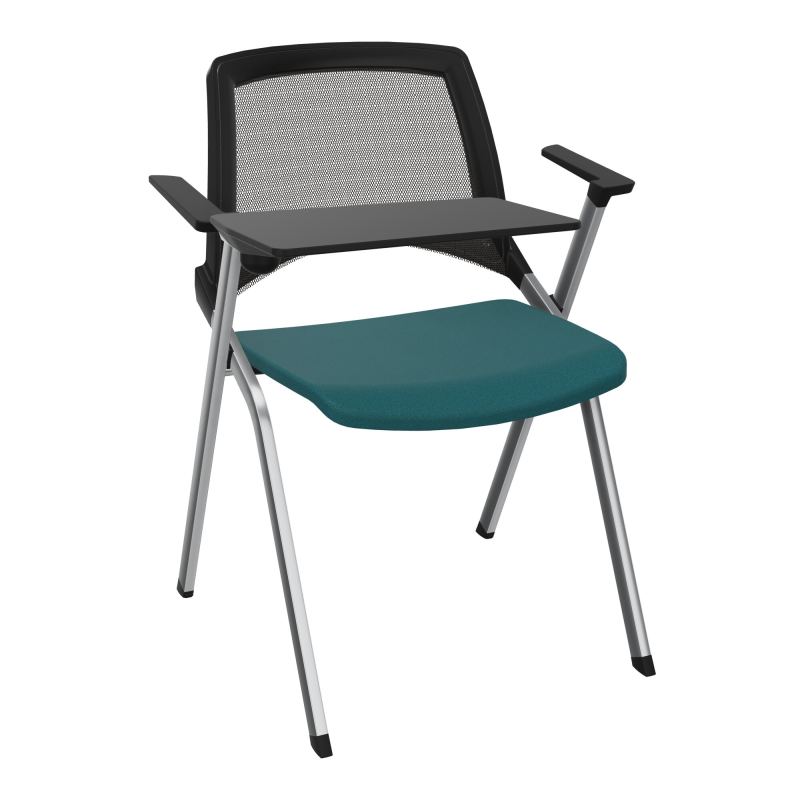 EMI CHAISE 4P FX DOS RESIL /ASS FIXE TISSU AVEC ACCOUDOIRS+TABLETTE A DROITE A4 SQ UH