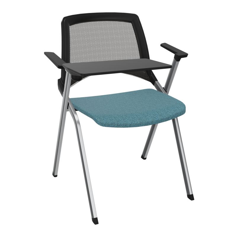 EMI CHAISE 4P FX DOS RESIL /ASS FIXE TISSU AVEC ACCOUDOIRS+TABLETTE A DROITE B4 SQ UH