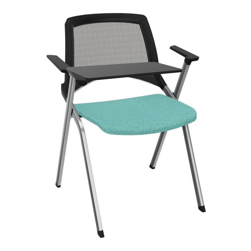 EMI CHAISE 4P FX DOS RESIL /ASS FIXE TISSU AVEC ACCOUDOIRS+TABLETTE A DROITE UH BG SQ