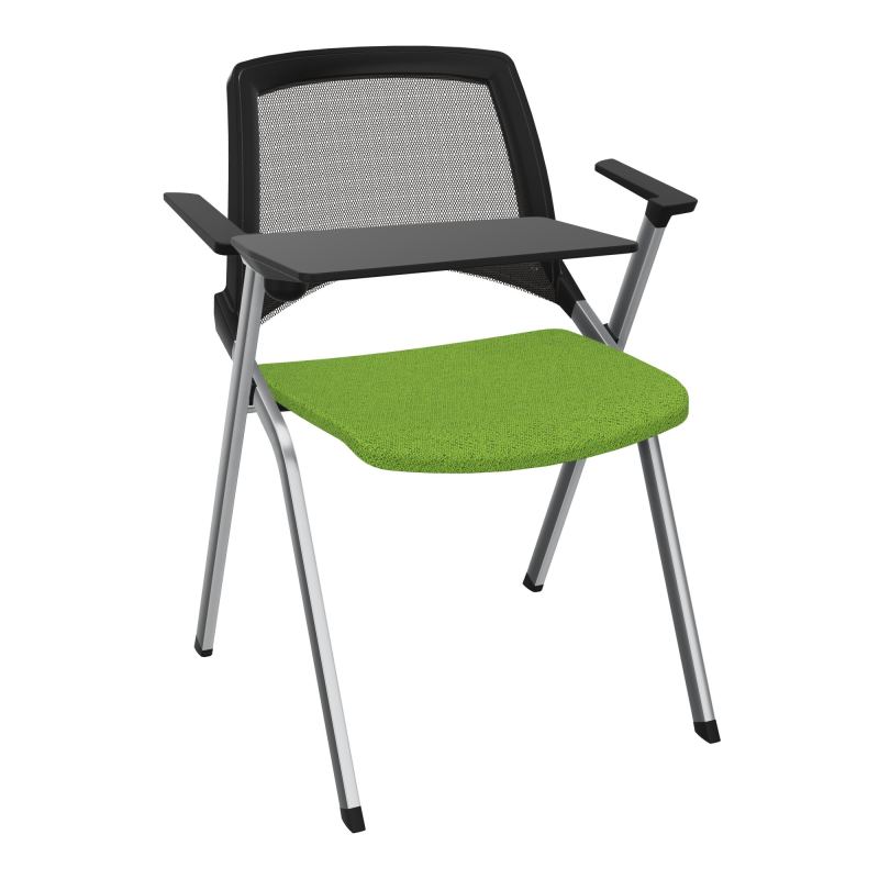EMI CHAISE 4P FX DOS RESIL /ASS FIXE TISSU AVEC ACCOUDOIRS+TABLETTE A DROITE UH BK SQ