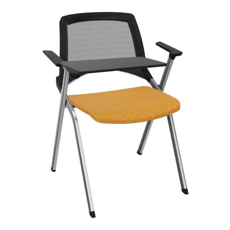 EMI CHAISE 4P FX DOS RESIL /ASS FIXE TISSU AVEC ACCOUDOIRS+TABLETTE A DROITE UH BO SQ