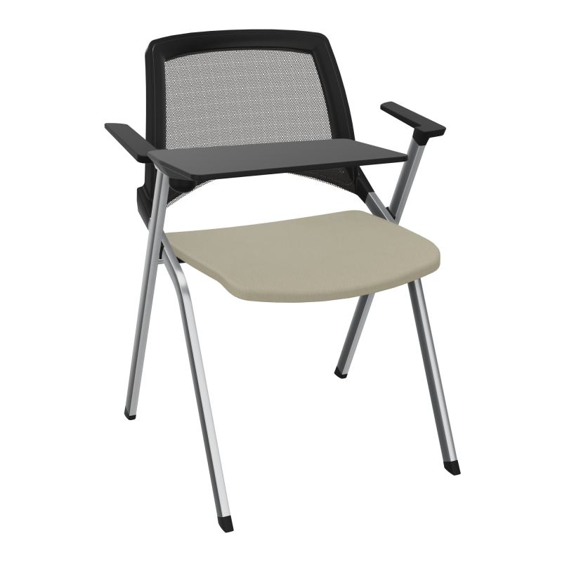 EMI CHAISE 4P FX DOS RESIL /ASS FIXE TISSU AVEC ACCOUDOIRS+TABLETTE A DROITE UH CG SQ