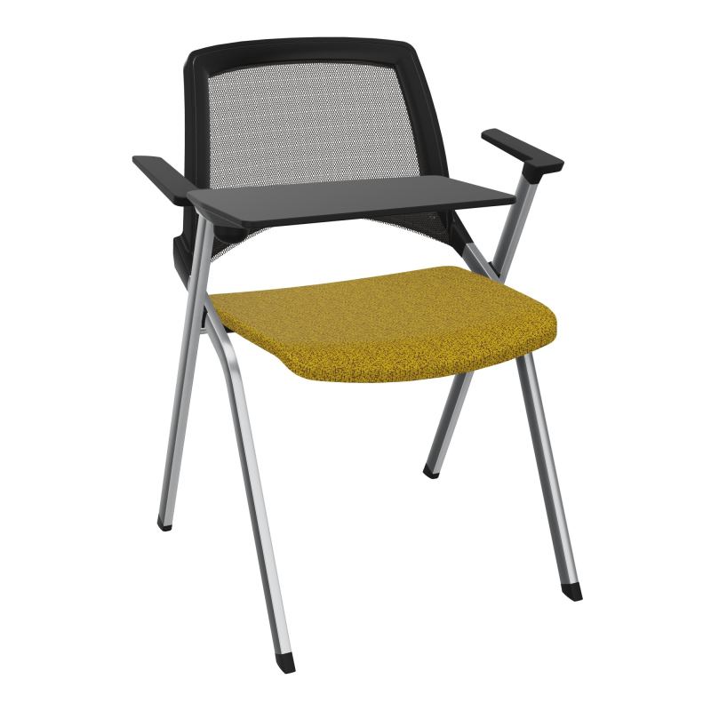 EMI CHAISE 4P FX DOS RESIL /ASS FIXE TISSU AVEC ACCOUDOIRS+TABLETTE A DROITE UH E9 SQ