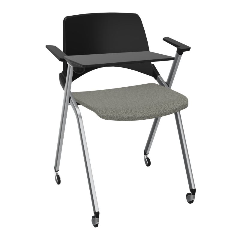 EMI CHAISE 4P RLT DOS POLYP /ASS FIXE TISSU AVEC ACCOUDOIRS+TABLETTE A DROITE B1 SQ PU