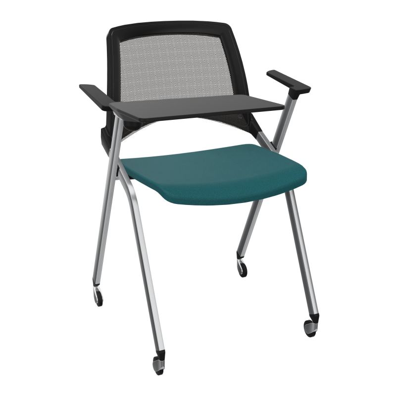 EMI CHAISE 4P RLT DOS RESIL /ASS FIXE TISSU AVEC ACCOUDOIRS+TABLETTE A DROITE A4 SQ UH