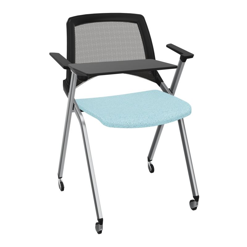 EMI CHAISE 4P RLT DOS RESIL / ASS FIXE TISSU AVEC ACCOUDOIRS+TABLETTE A DROITE UH BF SQ