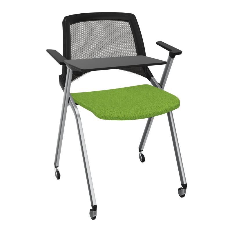 EMI CHAISE 4P RLT DOS RESIL / ASS FIXE TISSU AVEC ACCOUDOIRS+TABLETTE A DROITE UH BK SQ