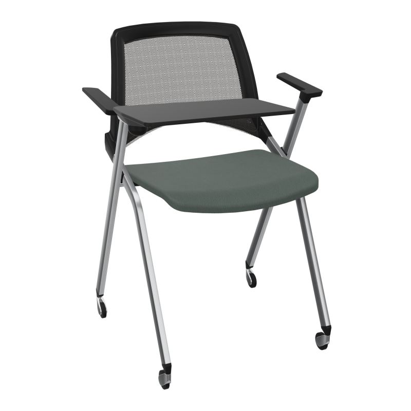 EMI CHAISE 4P RLT DOS RESIL / ASS FIXE TISSU AVEC ACCOUDOIRS+TABLETTE A DROITE UH CF SQ