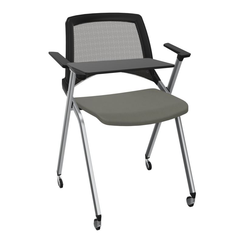 EMI CHAISE 4P RLT DOS RESIL / ASS FIXE TISSU AVEC ACCOUDOIRS+TABLETTE A DROITE UH CH SQ