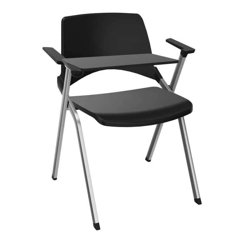 EMI CHAISE 4P FX DOS POLYP /ASS PIVOT POLYP AVEC ACCOUDOIRS+TABLETTE A DROITE  PU SQ