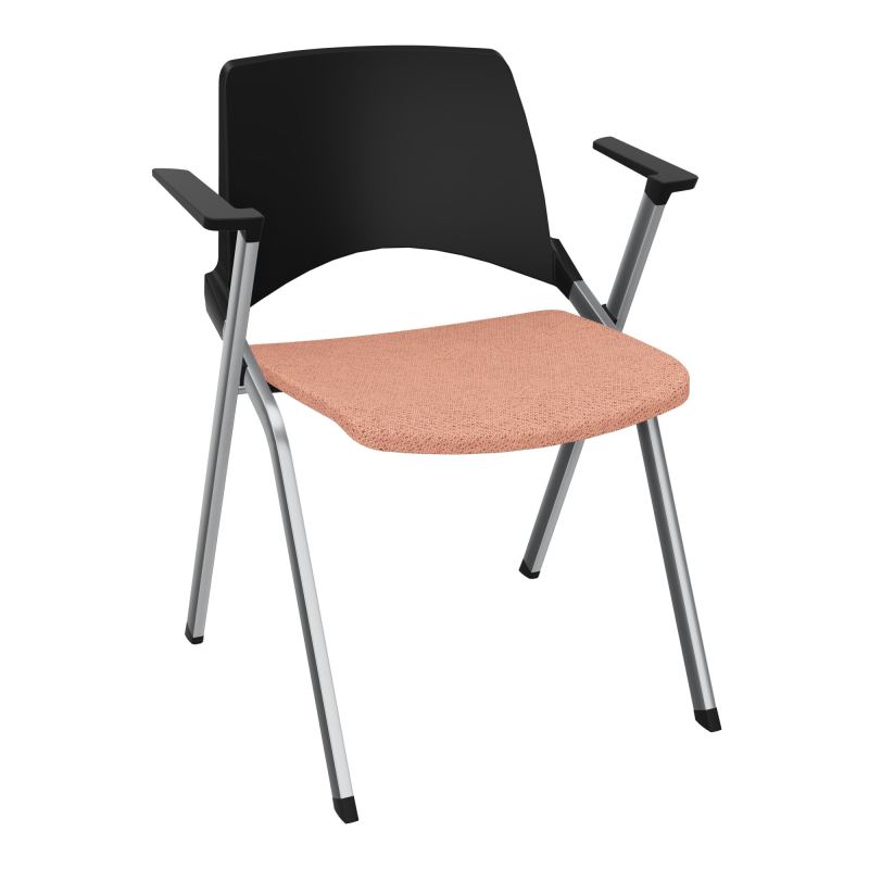 EMI CHAISE 4P FX DOS POLYP /ASS PIVOT TISSU AVEC ACCOUDOIRS SANS ACCROCHE PU BL SQ